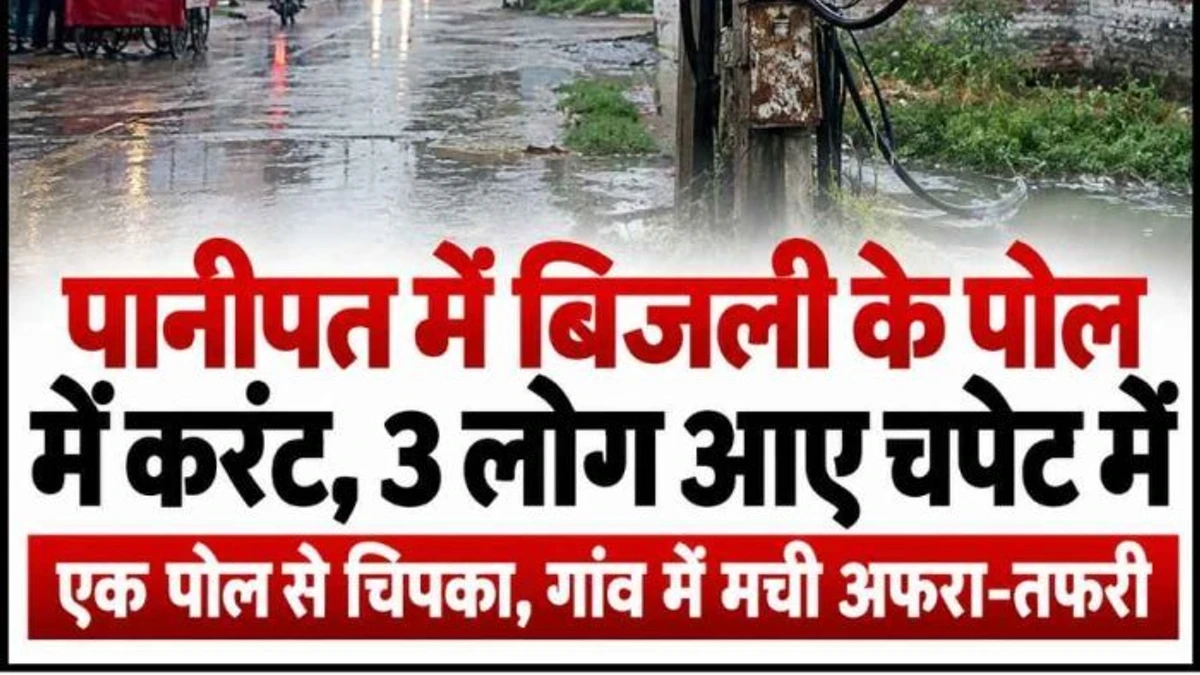 पानीपत के बिंझौल गांव में बिजली के पोल में उतरा करंट, तीन लोग आए चपेट में; एक की हालत गंभीर